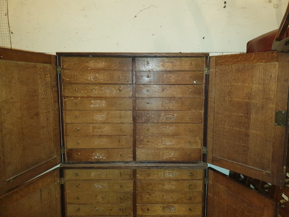 Early Victorian oak specimen cabinet View II