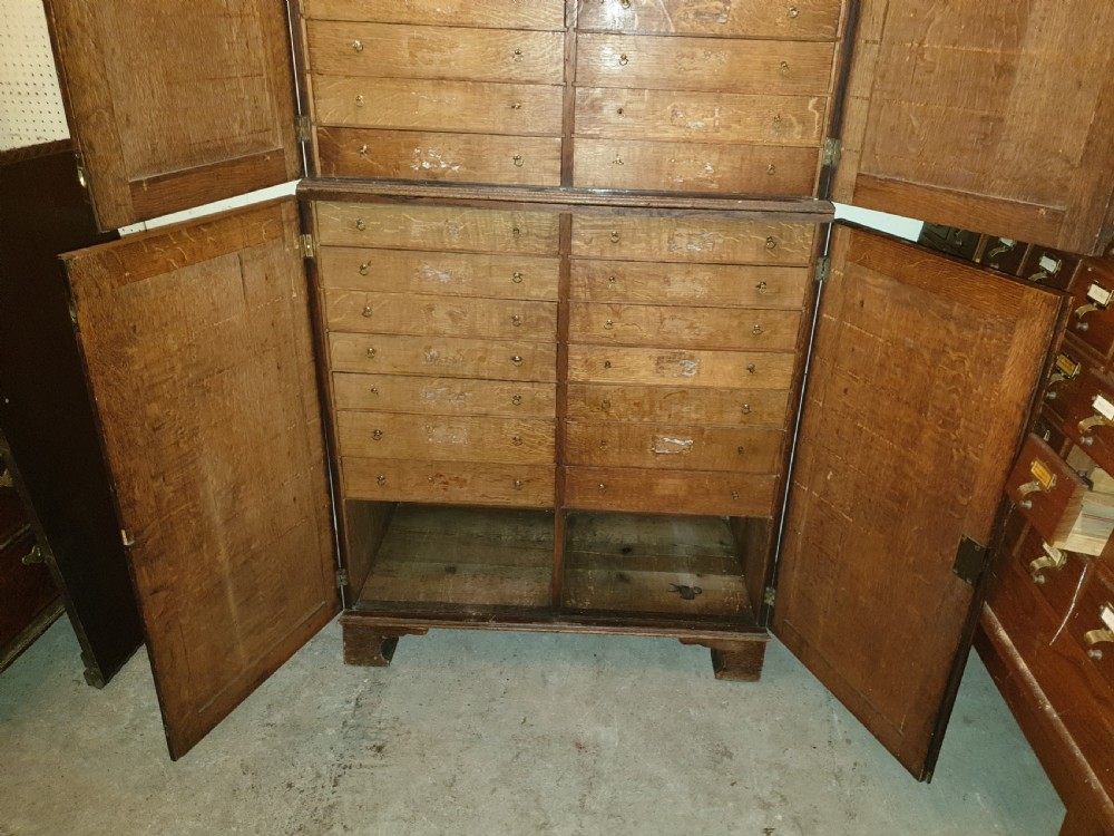 Early Victorian oak specimen cabinet View IV