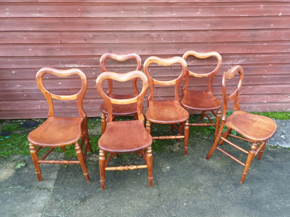 Set of late Victorian kitchen chairs