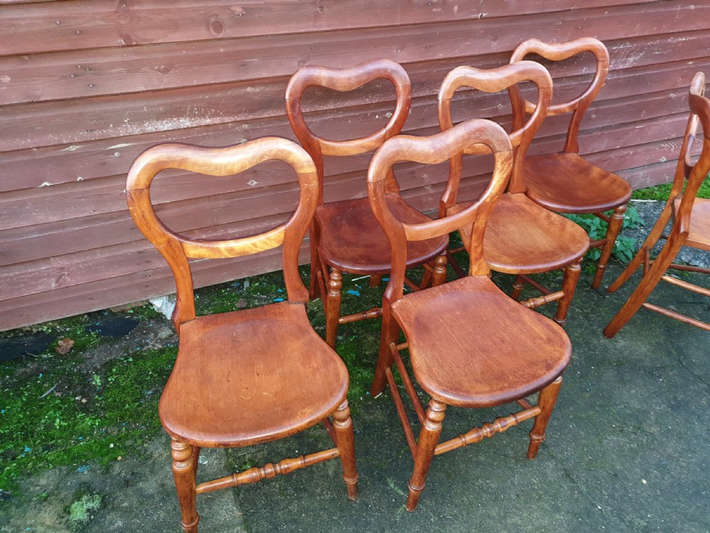 Set of late Victorian kitchen chairs View II