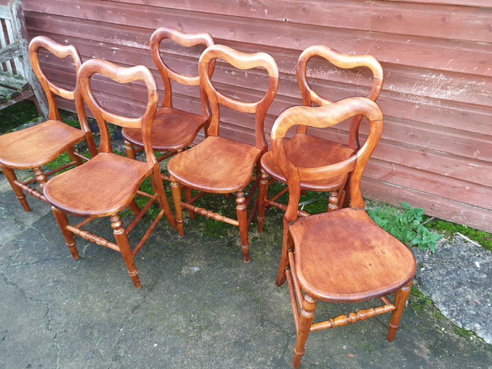 Set of late Victorian kitchen chairs View III
