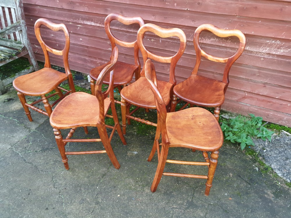 Set of late Victorian kitchen chairs View IV