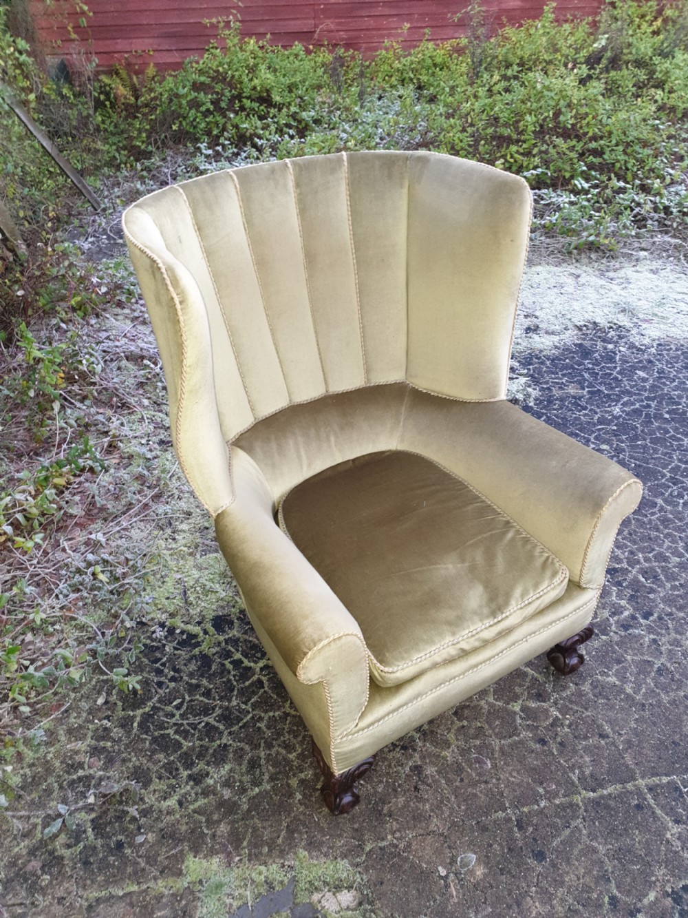 Large barrel back upholstered armchair 