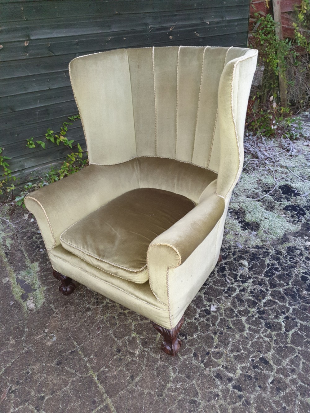 Large barrel back upholstered armchair  View II