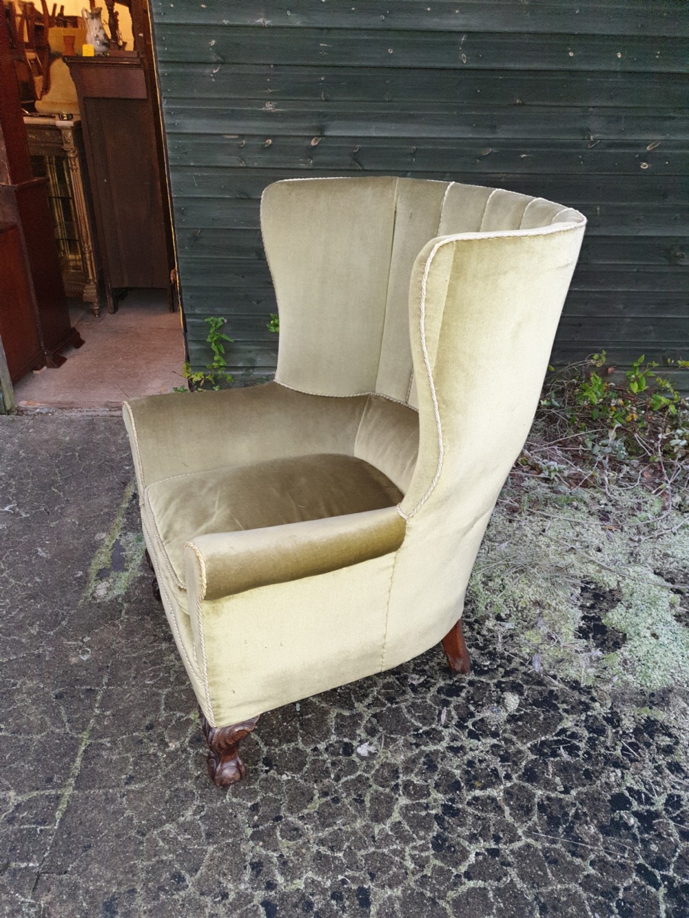 Large barrel back upholstered armchair  View III
