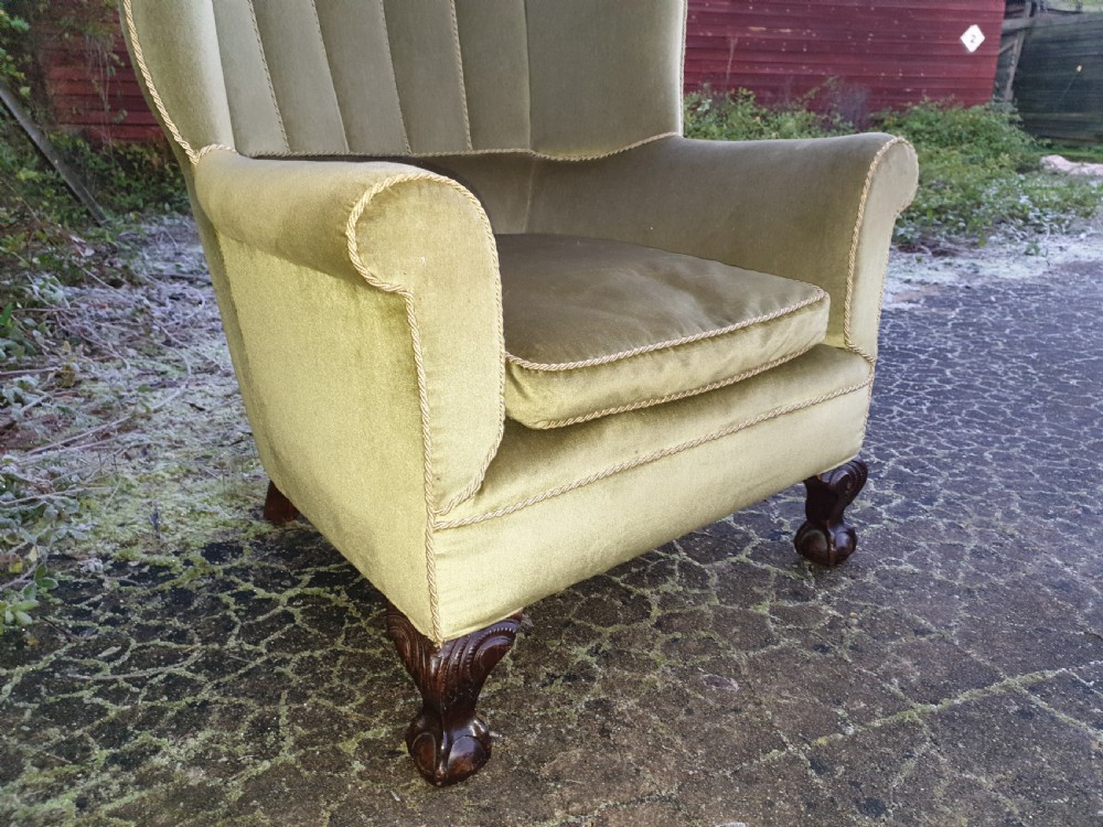Large barrel back upholstered armchair  View IV