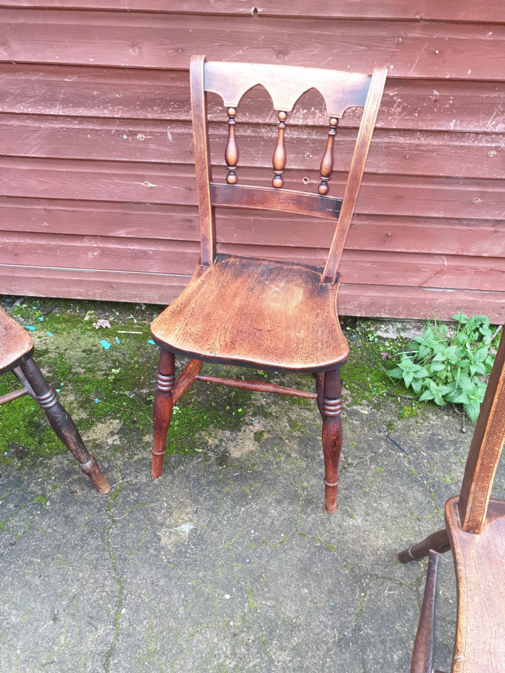 8 Victorian Gothic back Windsor farmhouse chairs  View IV