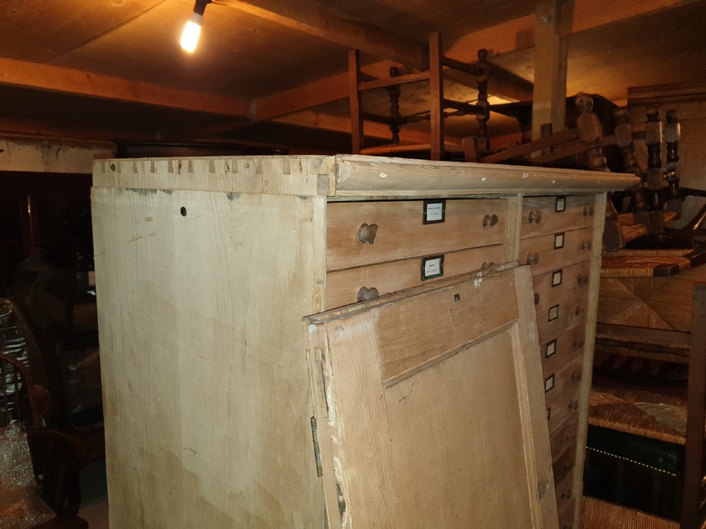 Large Victorian pine collectors drawers View VII