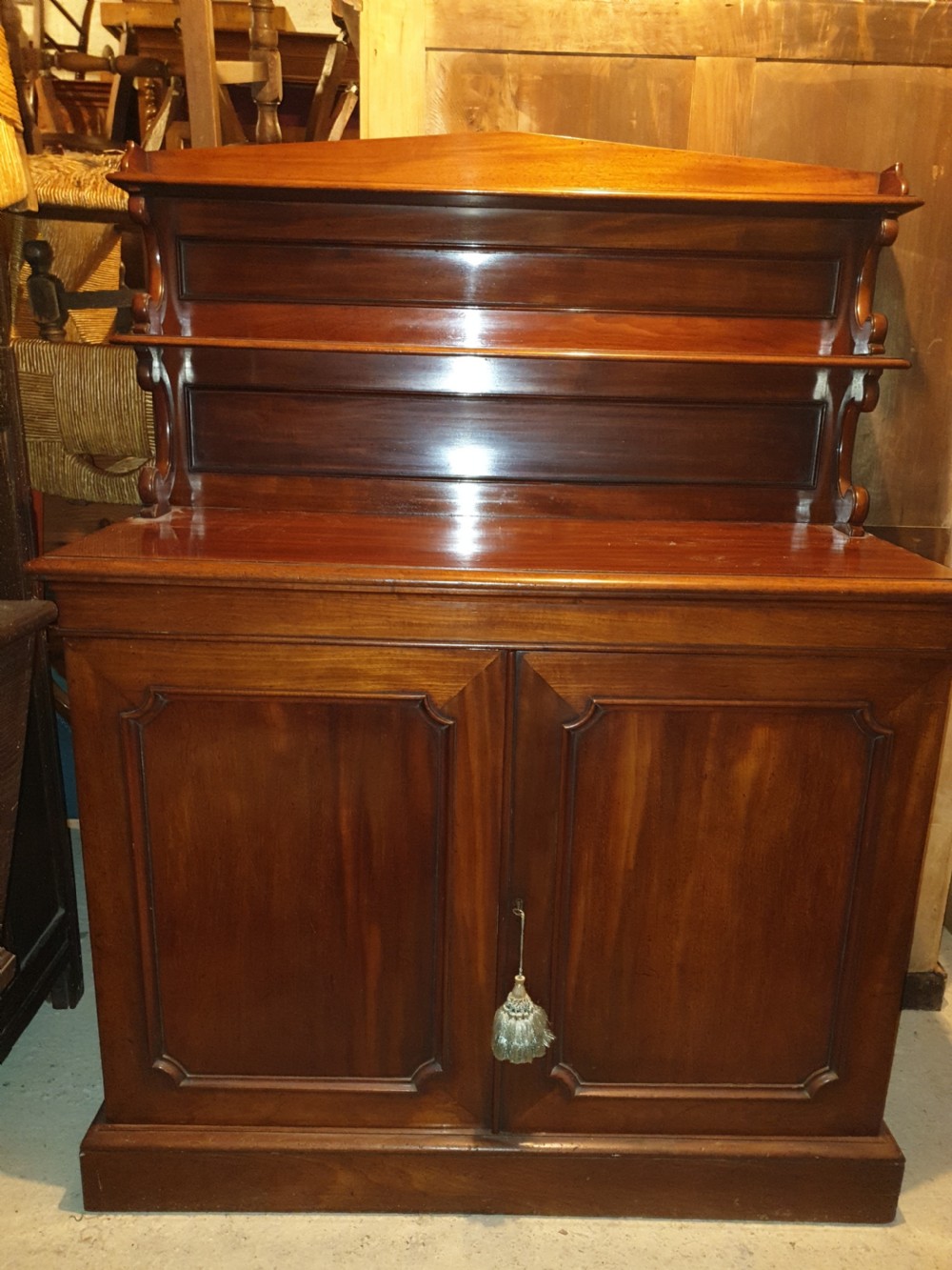 Early Victorian mahogany side cabinet.  View II