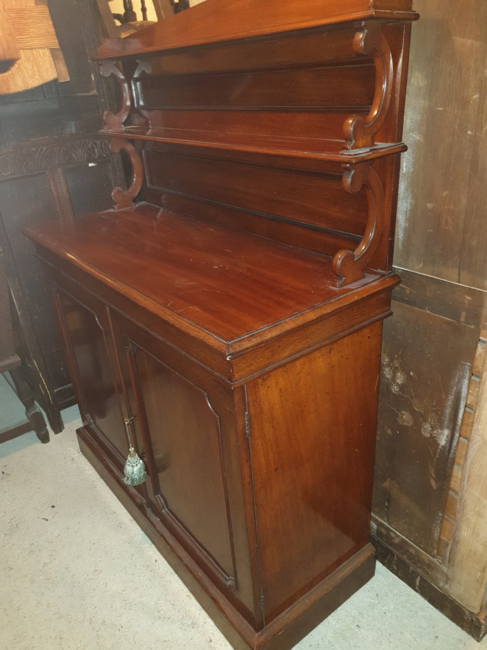 Early Victorian mahogany side cabinet.  View III