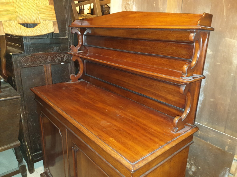 Early Victorian mahogany side cabinet.  View IV