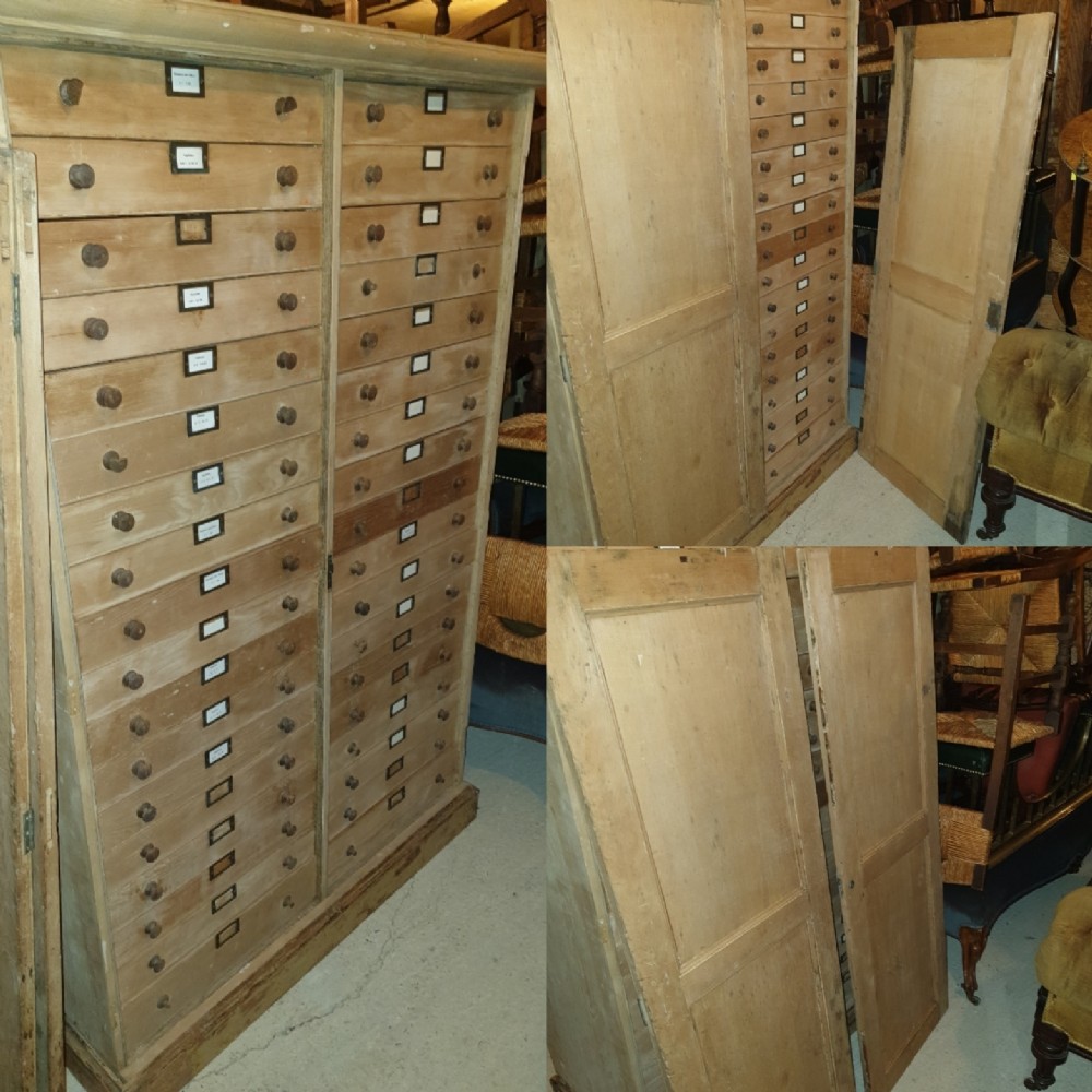 Large Victorian pine collectors drawers
