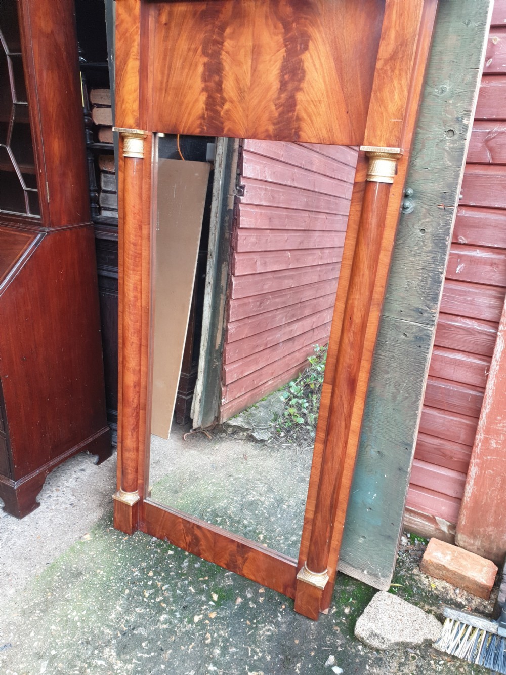 Large 19th century mahogany hall mirror  View II