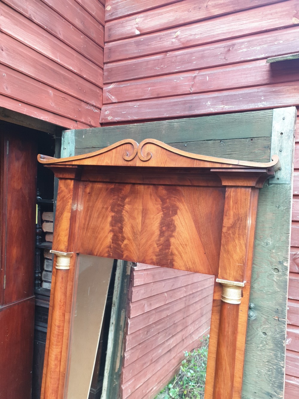 Large 19th century mahogany hall mirror  View III