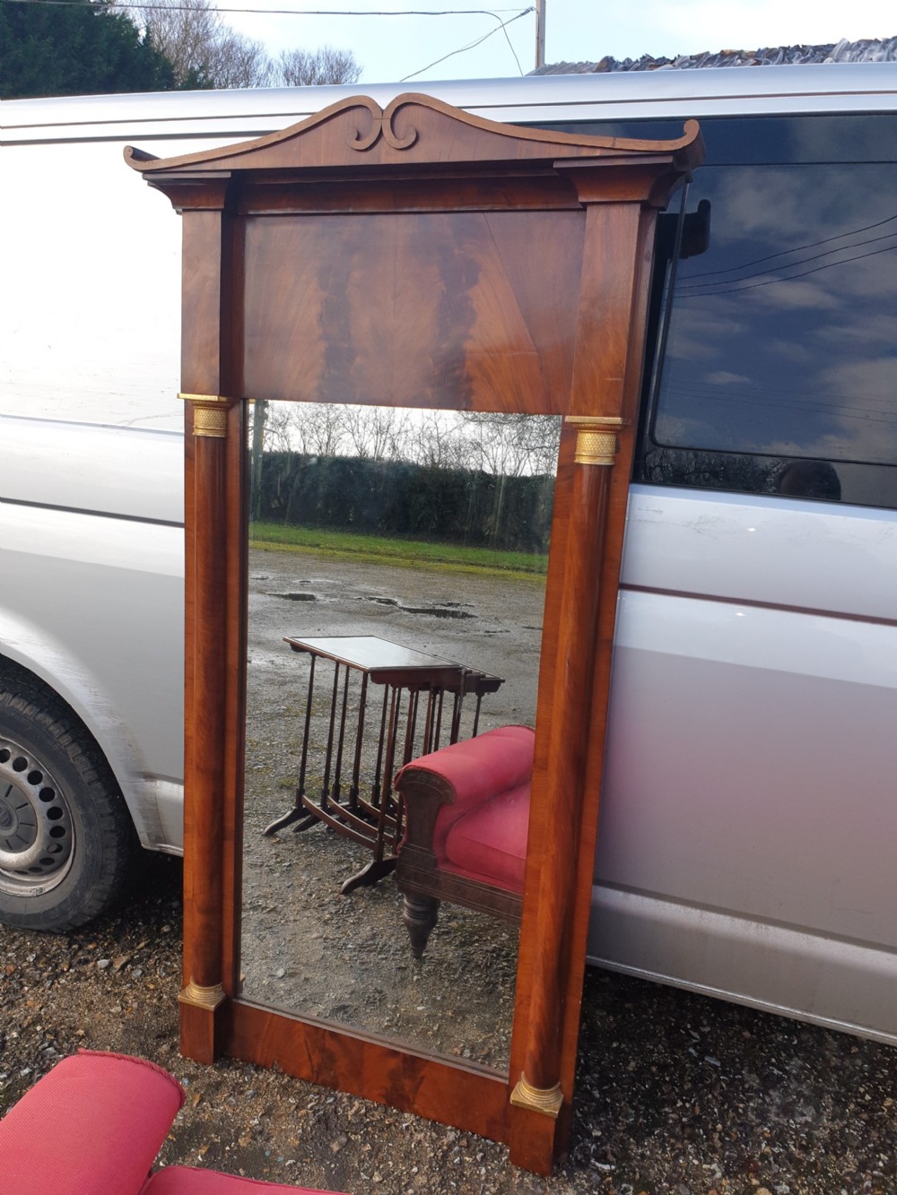 Large 19th century mahogany hall mirror  View V