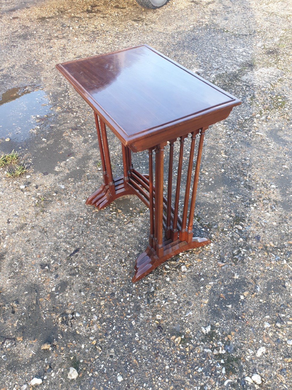Nest of 4 Edwardian mahogany occasional tables.  View IV