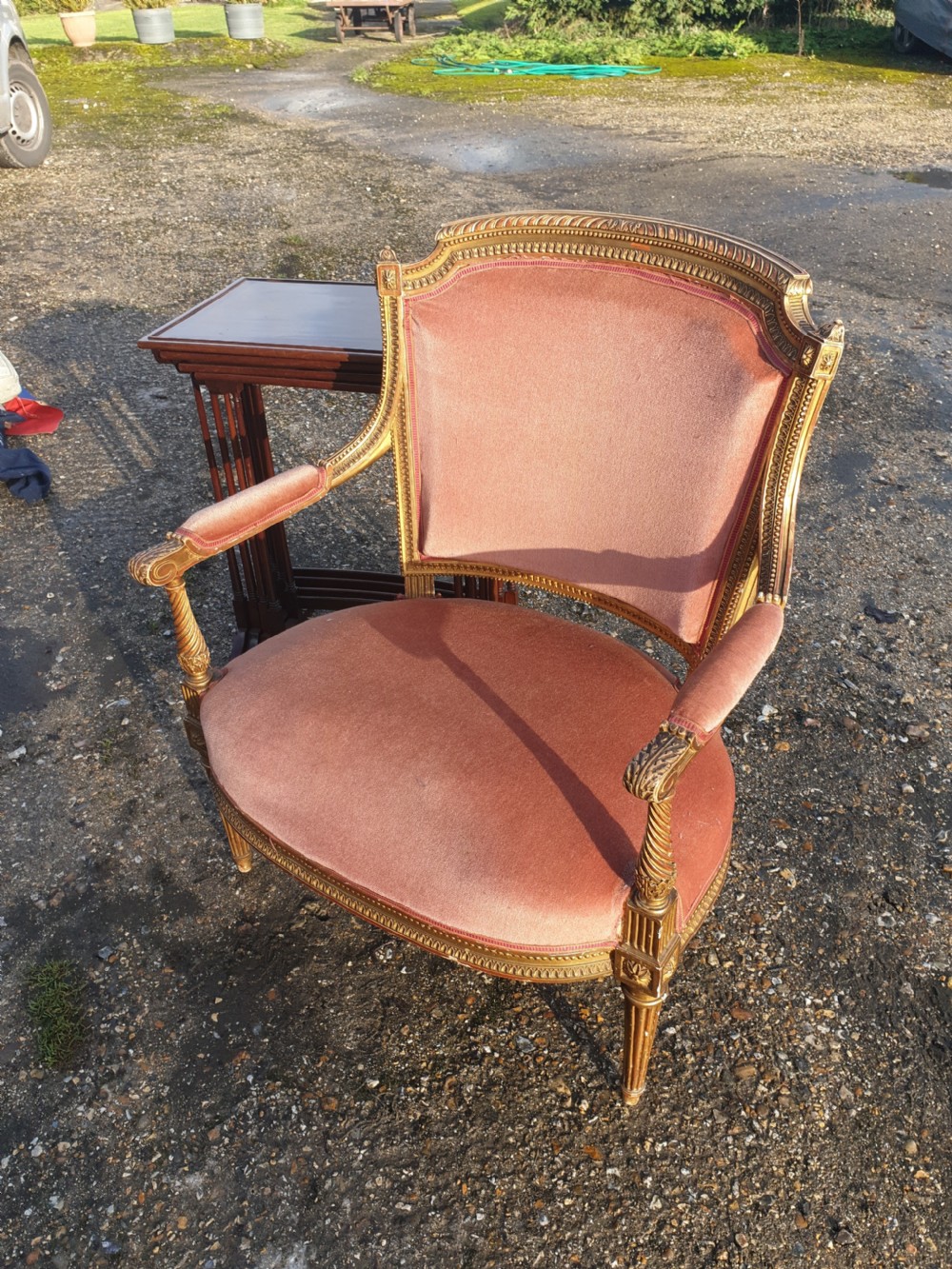  Gilt frame frame armchair. View III