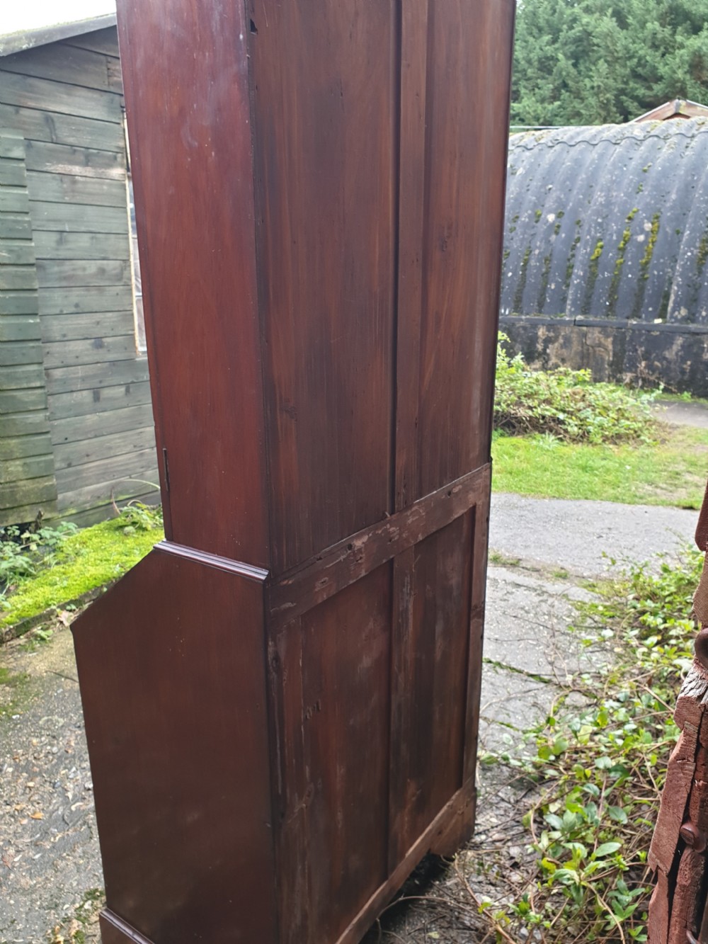 Neat early 19th century inlaid mahogany bureau bookcase  View III