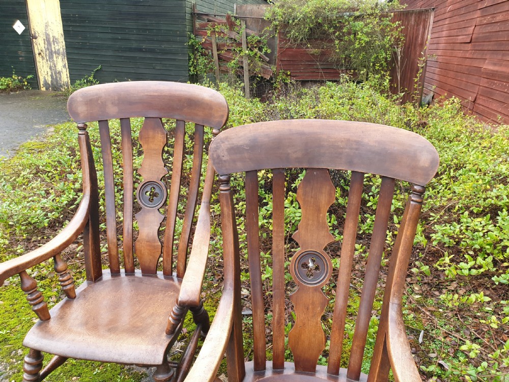 A rare pair of Windsor Hospital nursing armchairs. View III