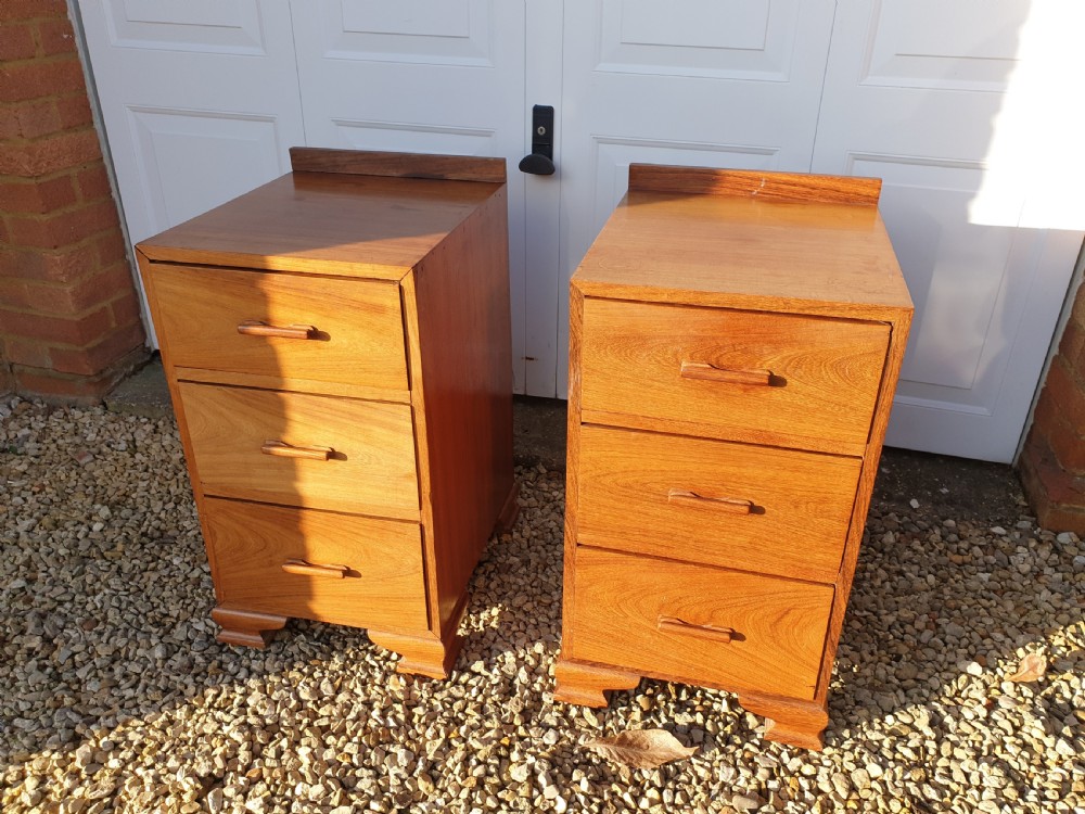 Pair of Indian rosewood bedside chests.