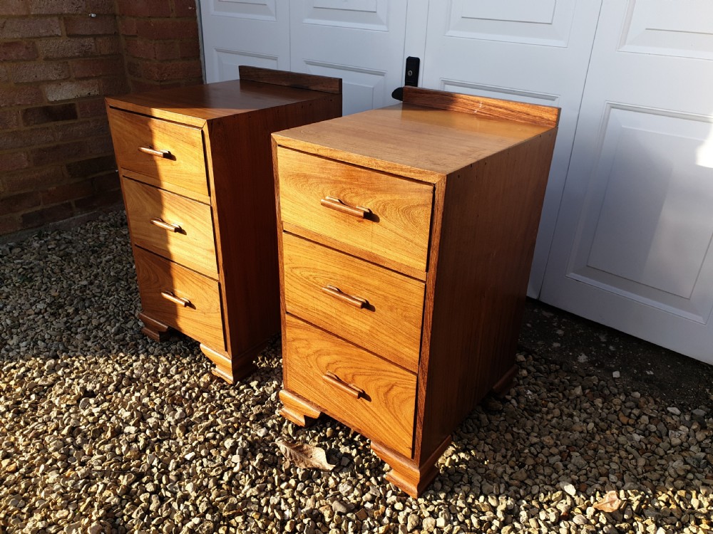 Pair of Indian rosewood bedside chests. View II