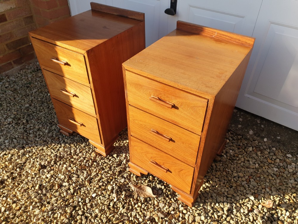 Pair of Indian rosewood bedside chests. View IV