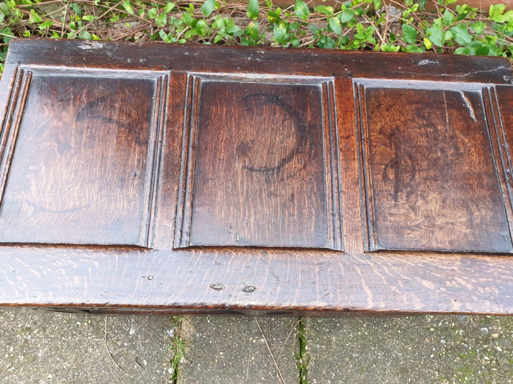 Antique panelled oak coffer View IV