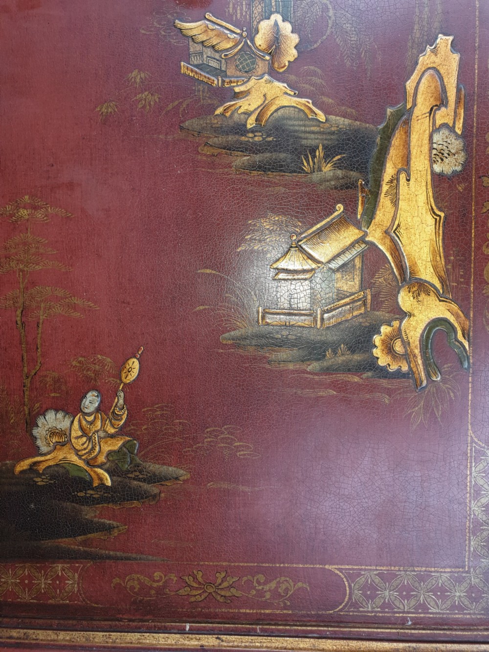 Lacquered corner cupboard (3 foot high) View II