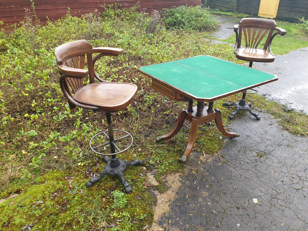 Pair of revolving bentwood bar stools View V