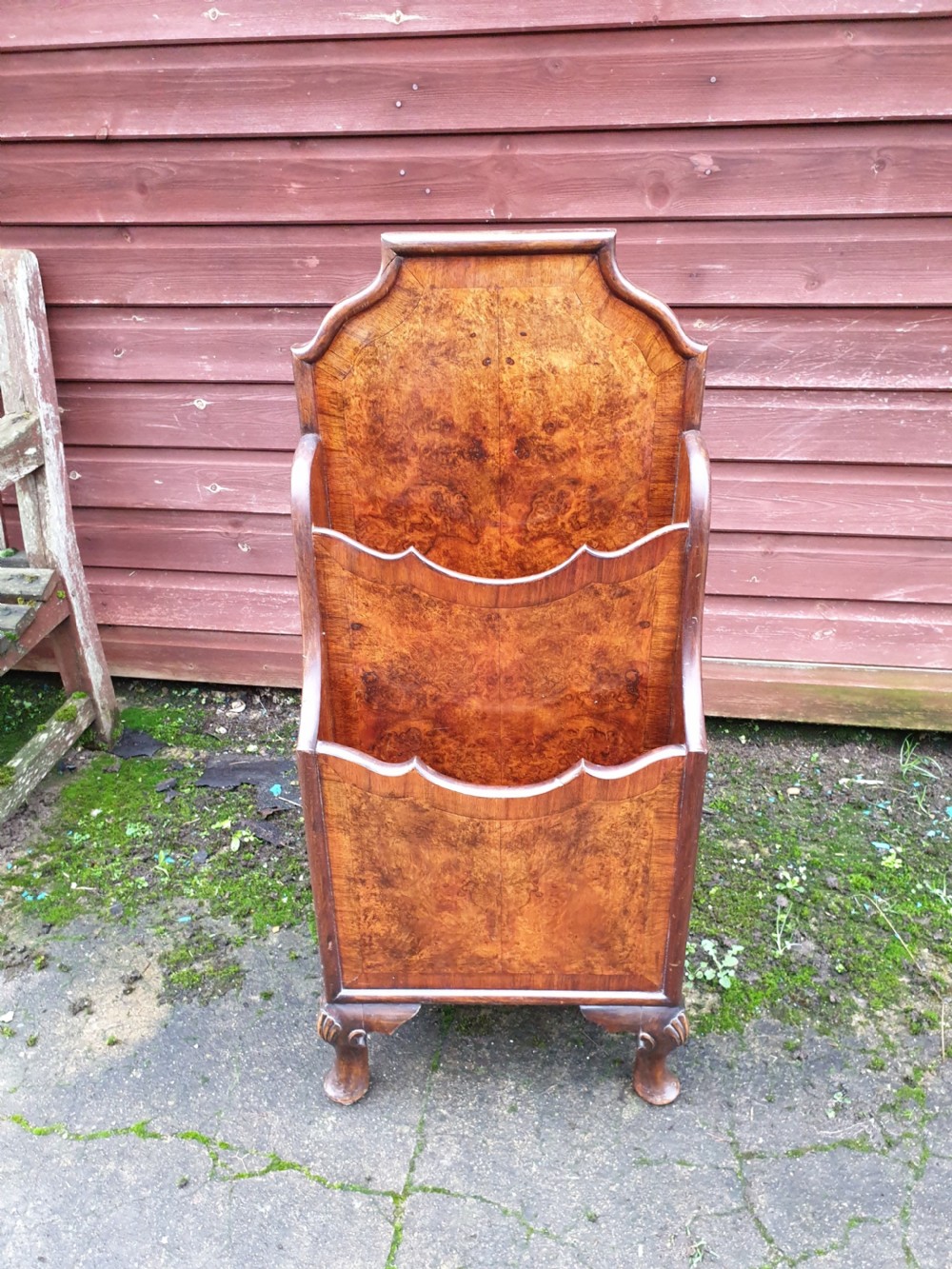 Early 20th century walnut magazine rack View II