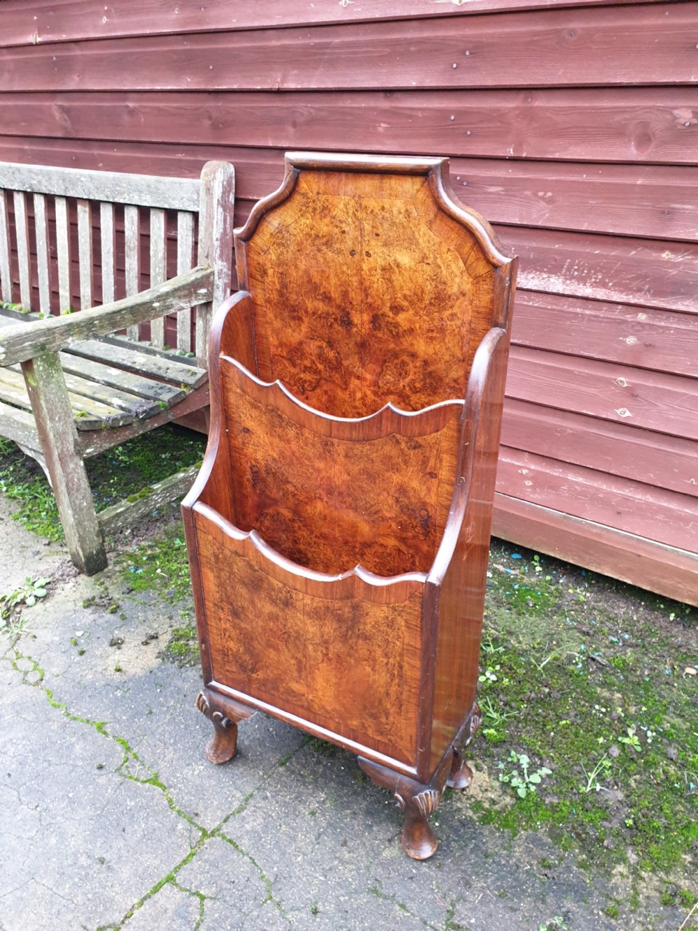 Early 20th century walnut magazine rack View III