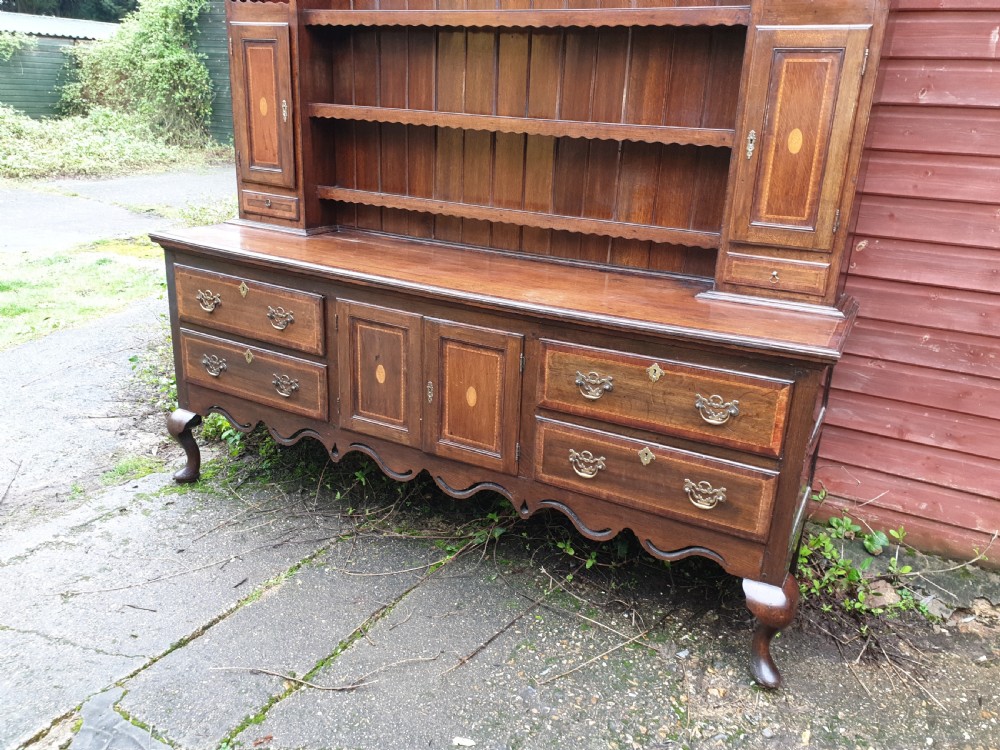 Large inlaid oak 2 part dresser  View V