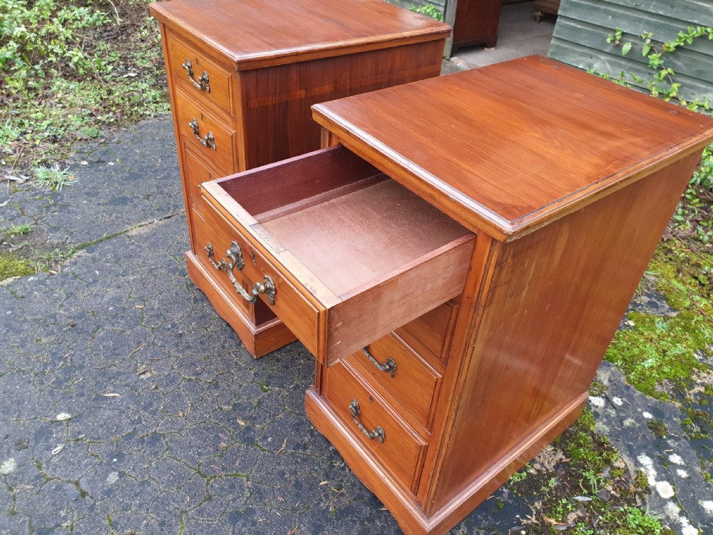Pair of walnut bedside chests  View III
