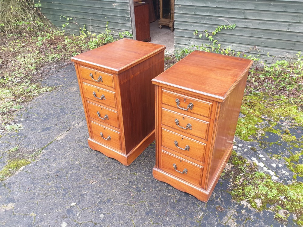 Pair of walnut bedside chests  View V