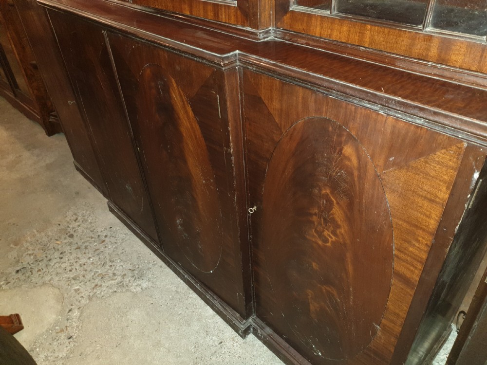 Early 20th century mahogany breakfront front bookcase  View V