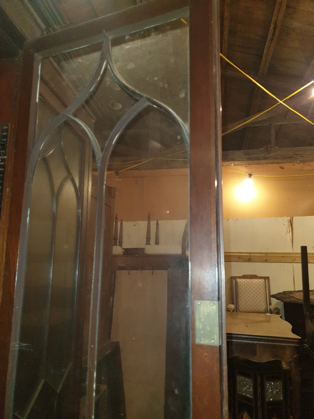 Early 20th century mahogany breakfront front bookcase  View VII