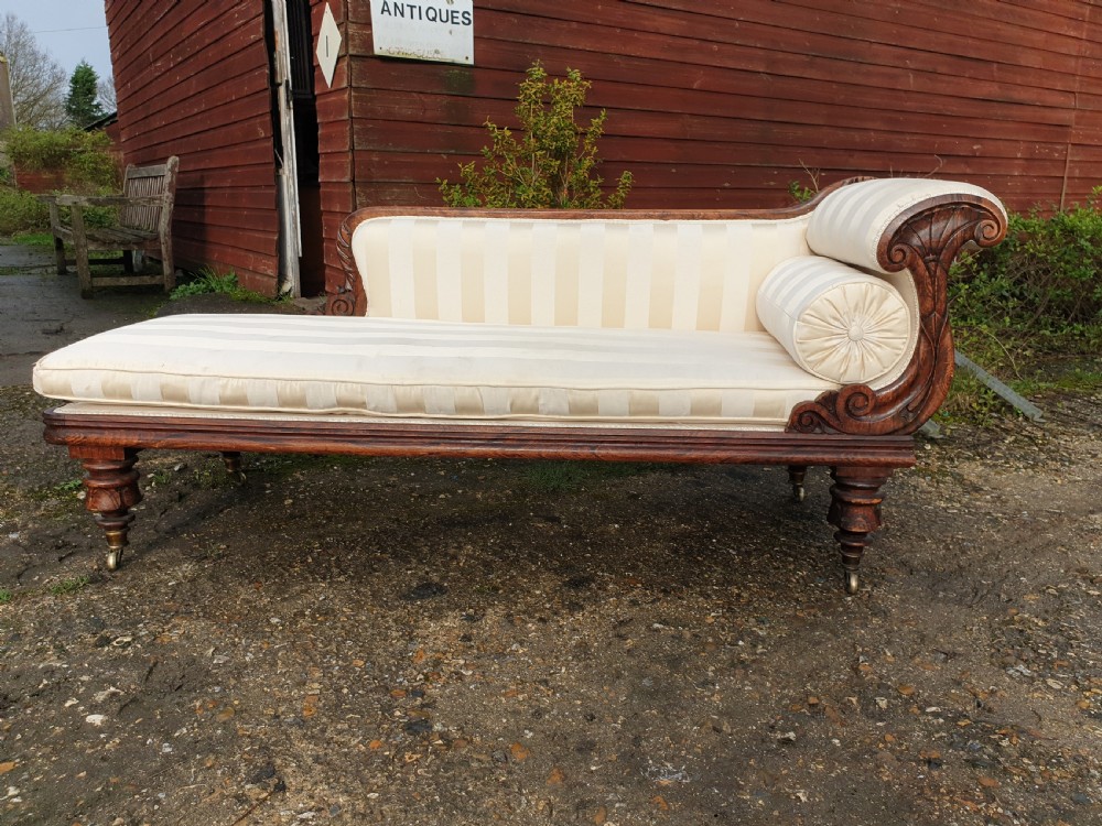Regency simulated rosewood chaise longue 