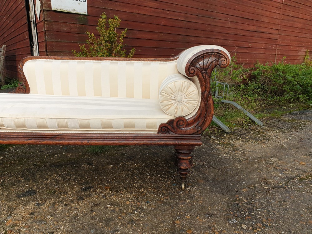 Regency simulated rosewood chaise longue  View II