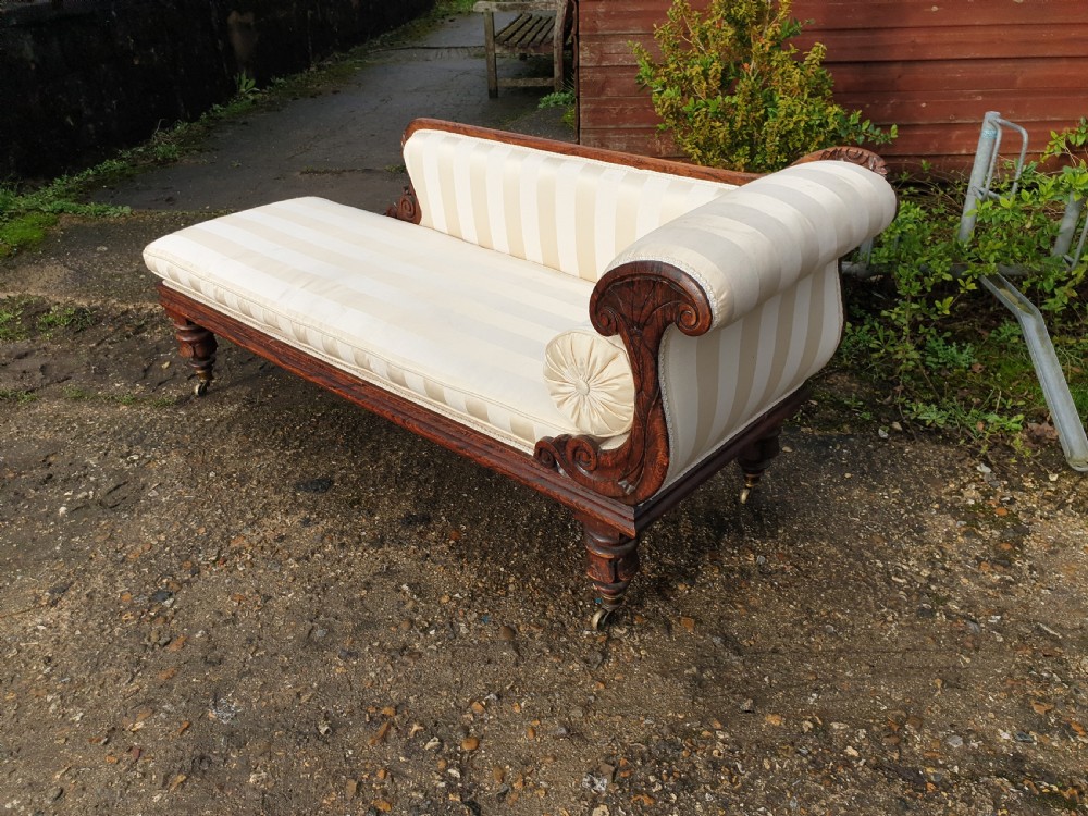 Regency simulated rosewood chaise longue  View IV