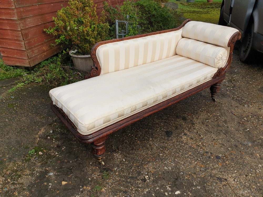 Regency simulated rosewood chaise longue  View VI