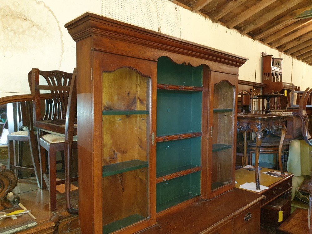 Late Victorian oak dog kennel 2 part dresser.  View II