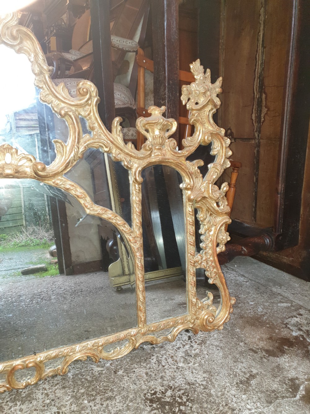 Carved giltwood overmantel mirror  View III