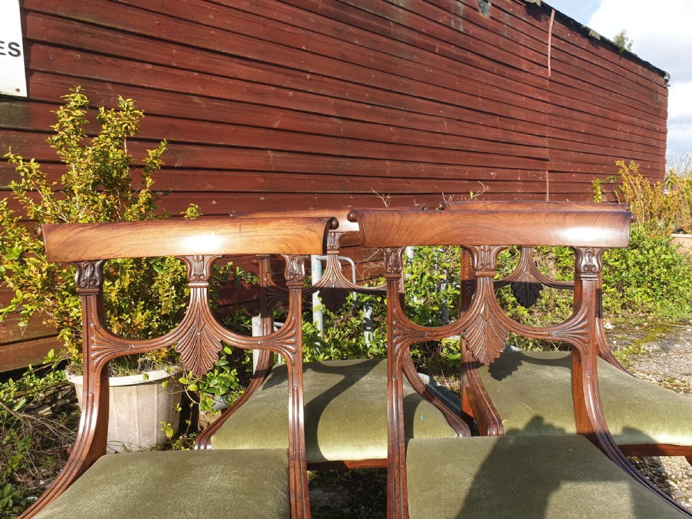 Set of Regency chairs with carved backs View II