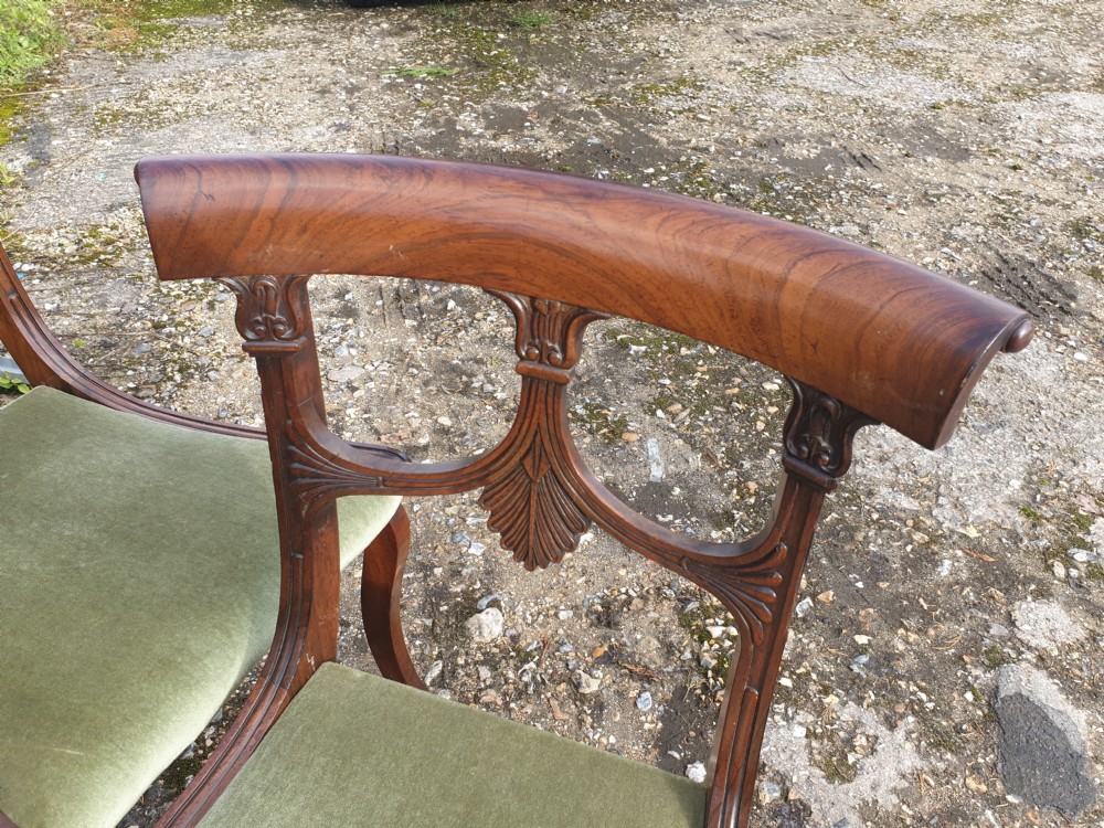 Set of Regency chairs with carved backs View V