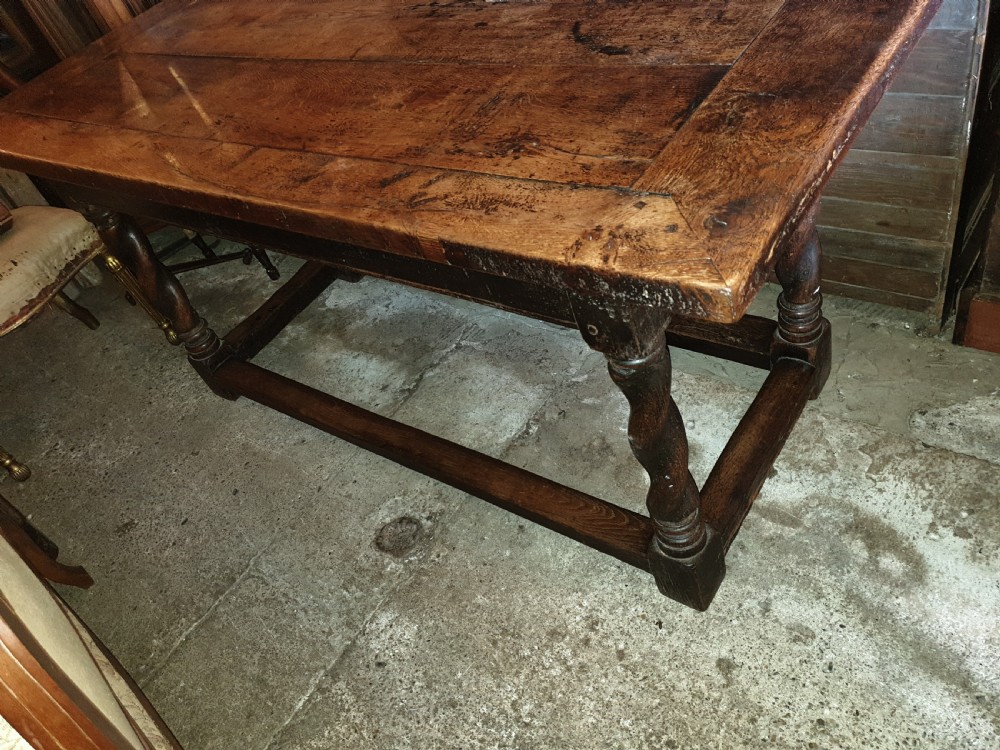 Antique oak side table. View II