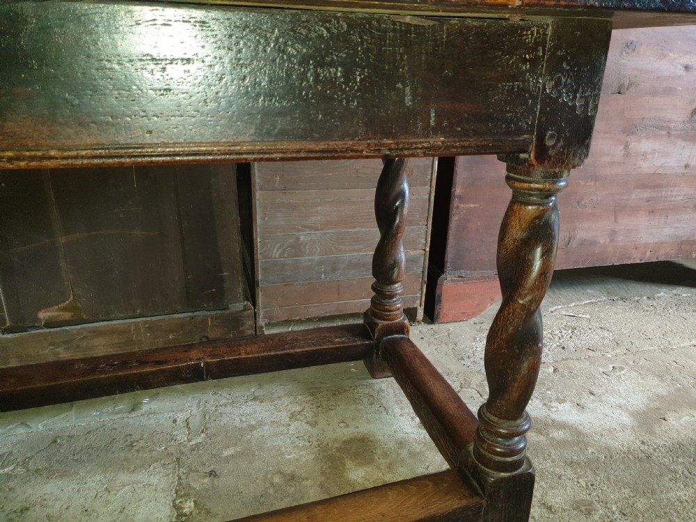 Antique oak side table. View IV