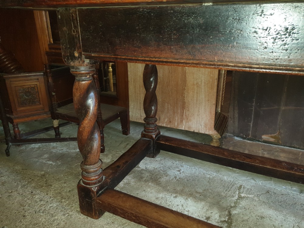 Antique oak side table. View VIII