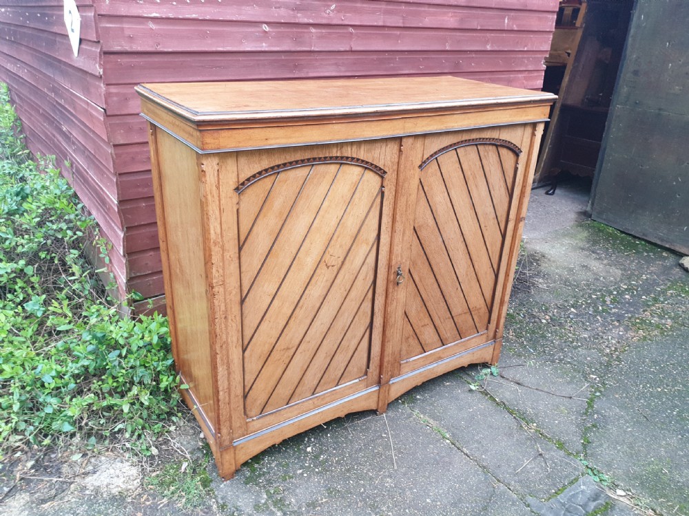 Good sized panelled oak country house cupboard 