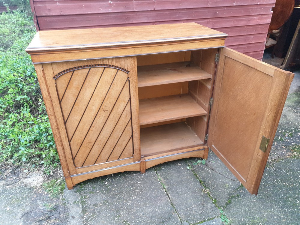 Good sized panelled oak country house cupboard  View II