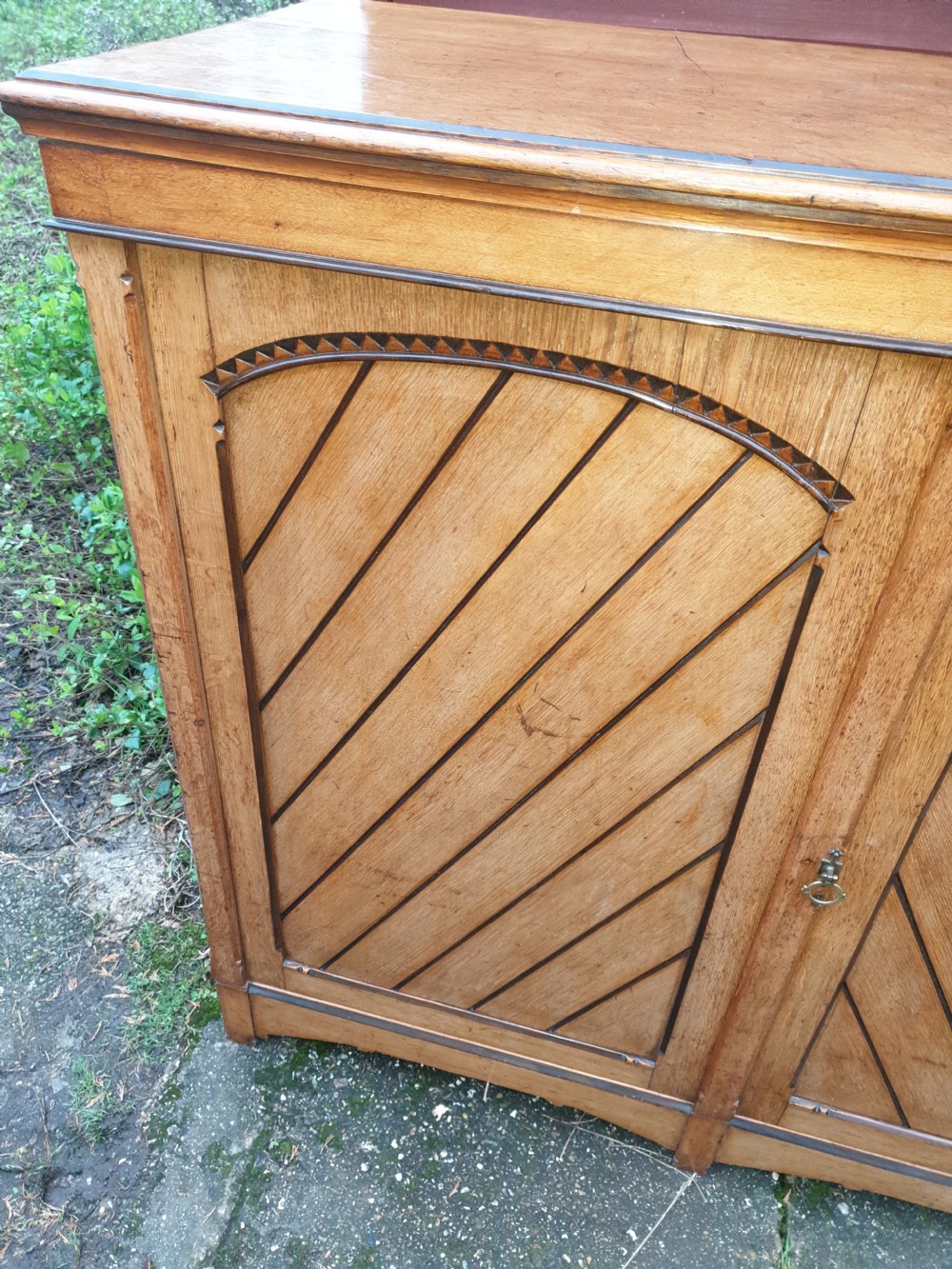 Good sized panelled oak country house cupboard  View III